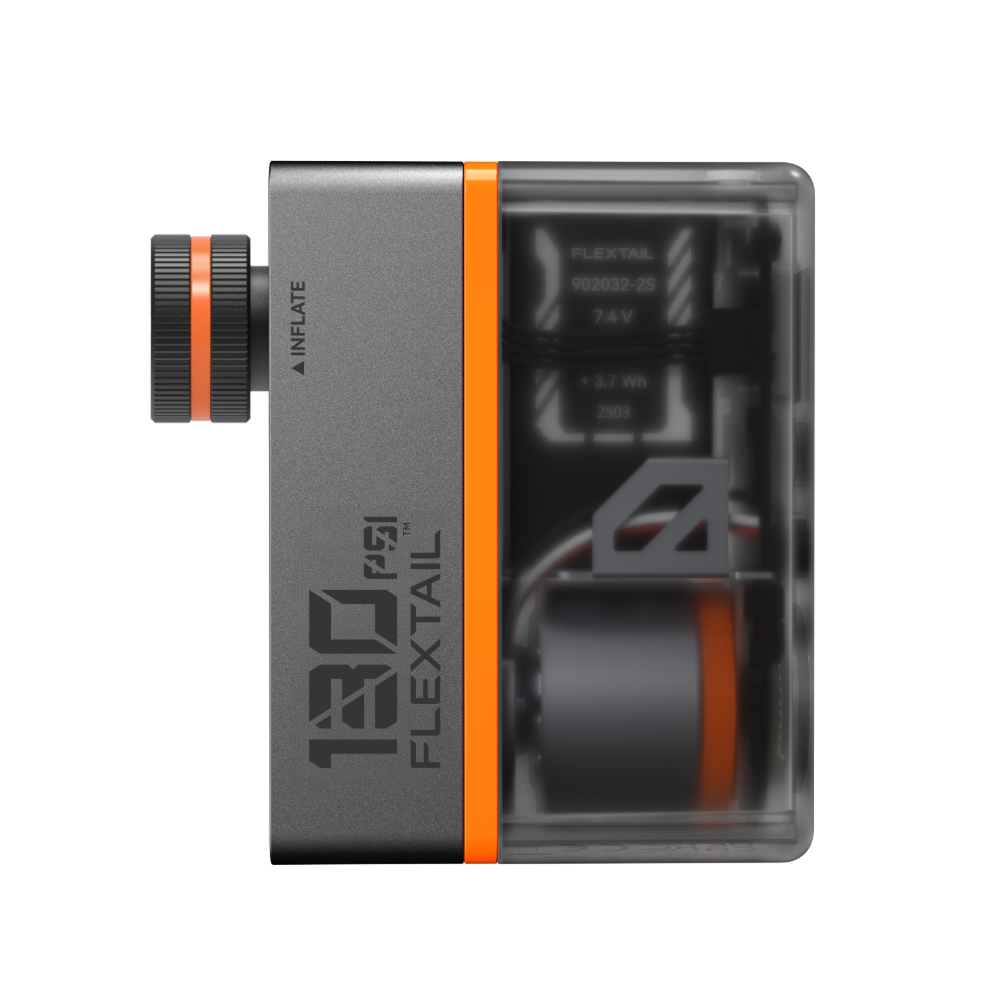 TINY TIRE PUMP 200 - 130PSI Mini-Elektropumpe mit Manometer und stylischem Rücklicht