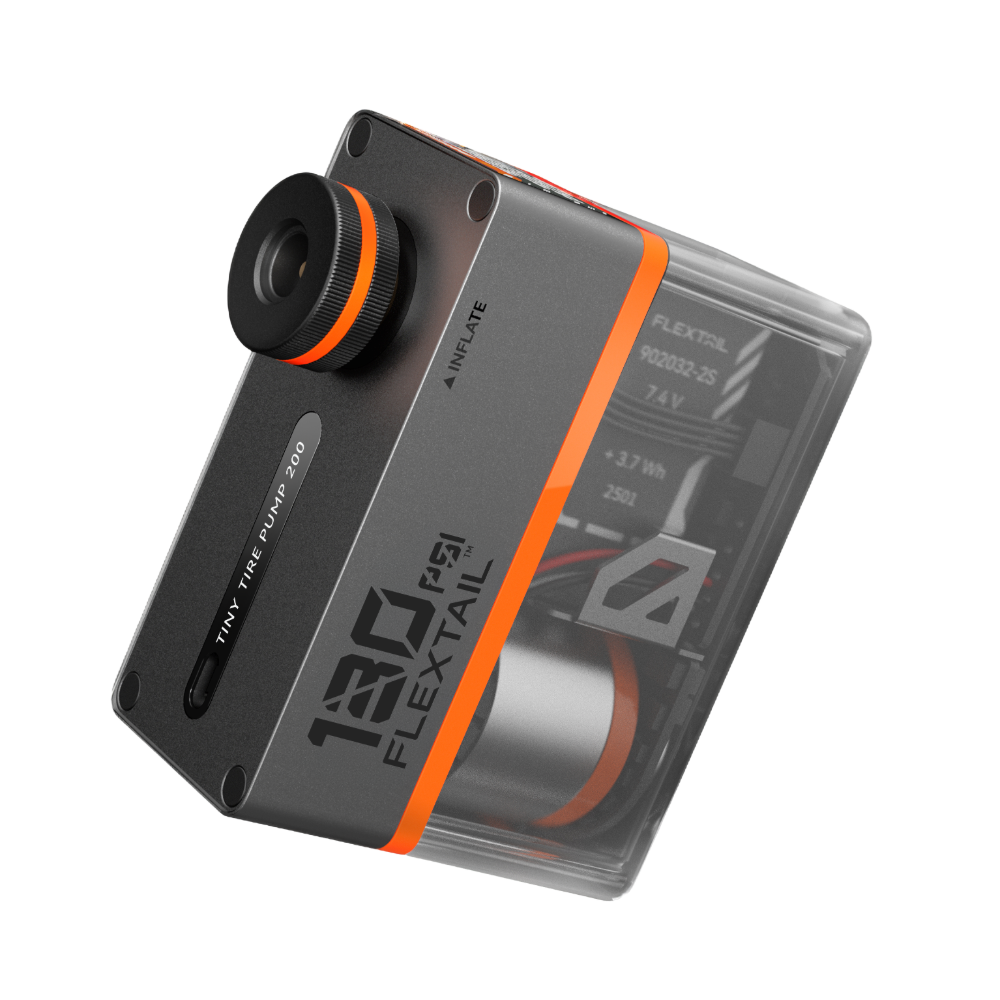 TINY TIRE PUMP 200 - 130PSI Mini-Elektropumpe mit Manometer und stylischem Rücklicht