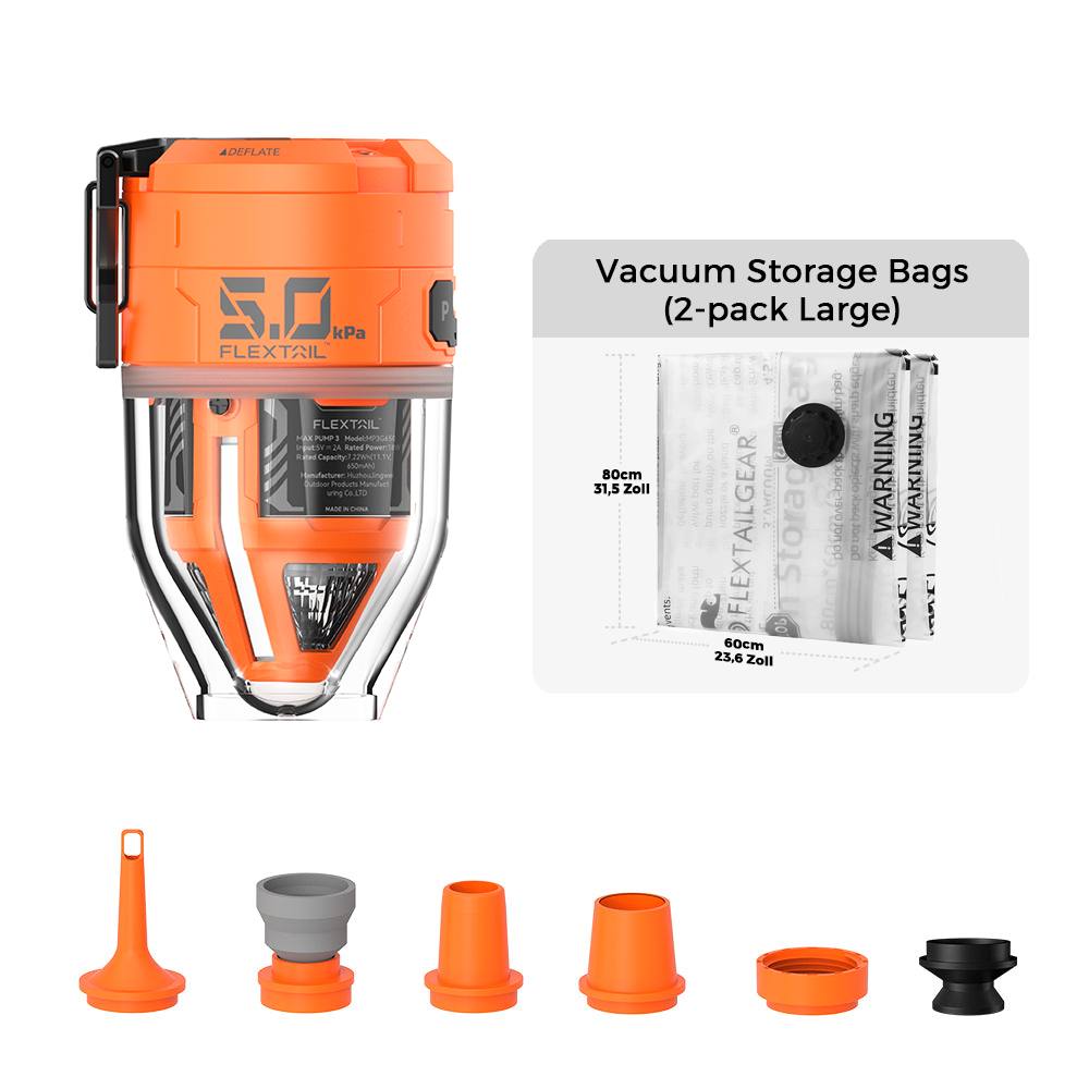 MAX PUMP 3 - Wiederaufladbare 2-in-1 Hochgeschwindigkeits Luftpumpe