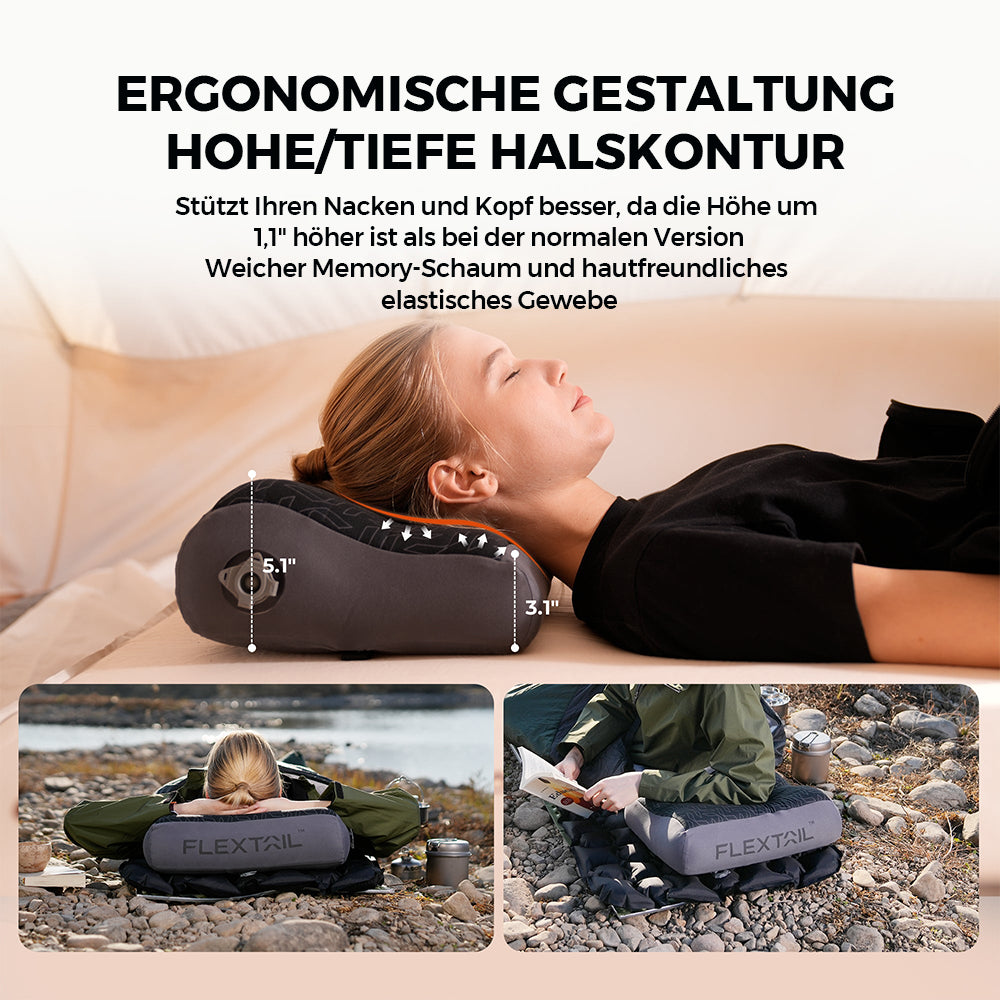 ZERO PILLOW - B Shape Aufblasbares Camping Luftkissen