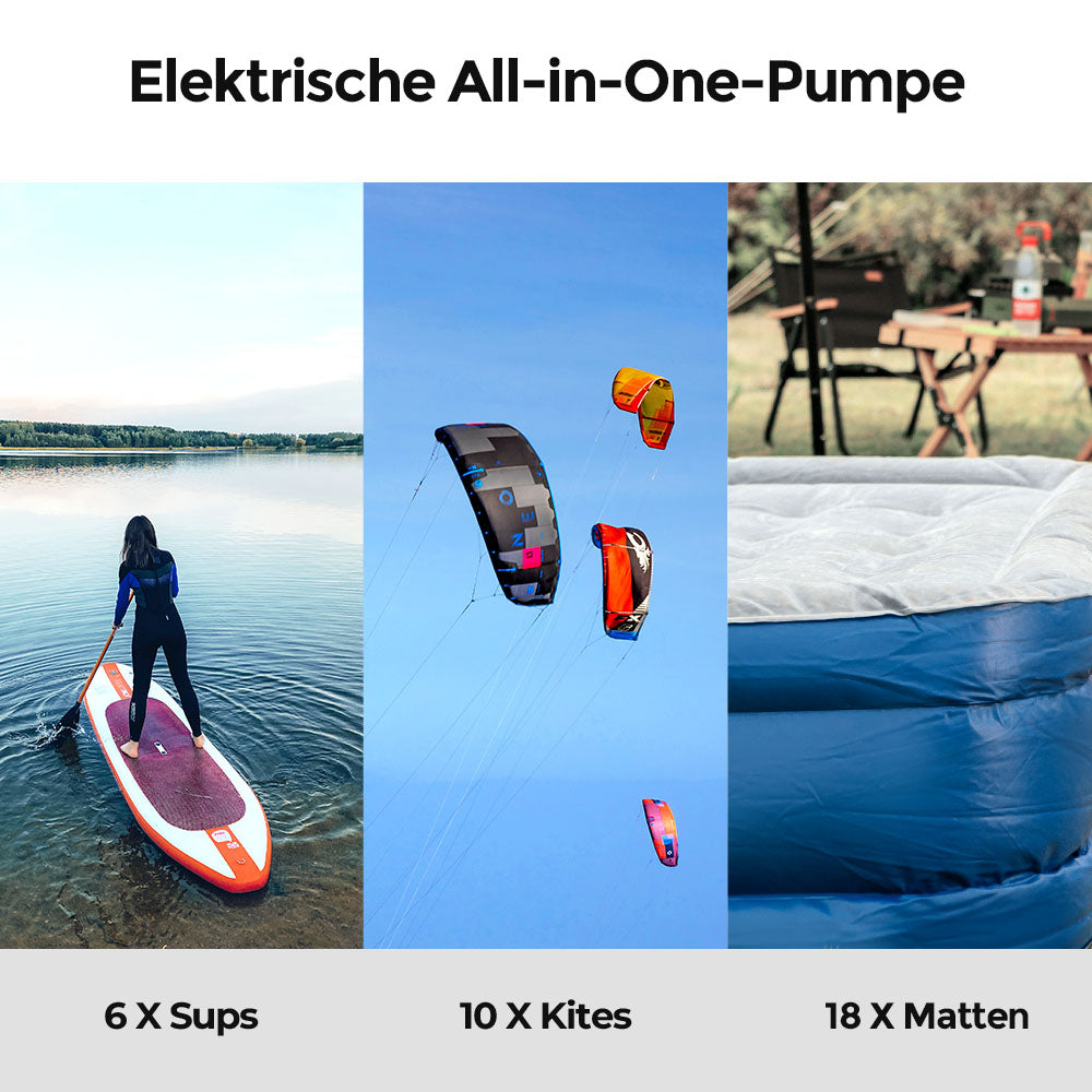 EVO SUP PUMP - 20PSI kabellose wiederaufladbare Luftpumpe für SUP & KITE