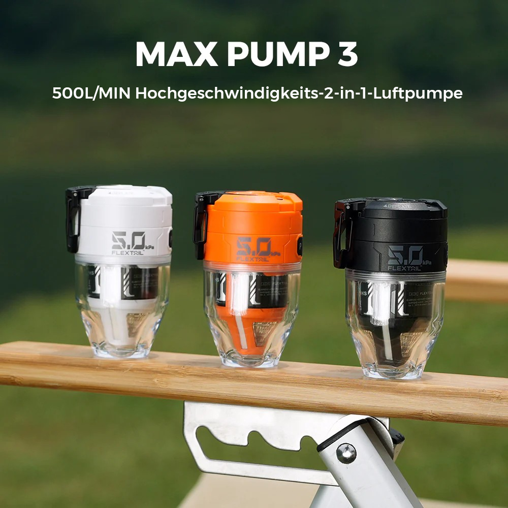 MAX PUMP 3 - Wiederaufladbare 2-in-1 Hochgeschwindigkeits Luftpumpe